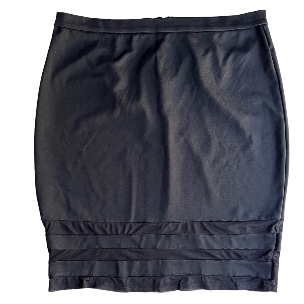 Forever 21+ Sheer Hem Pencil Skirt Black Size 3X
